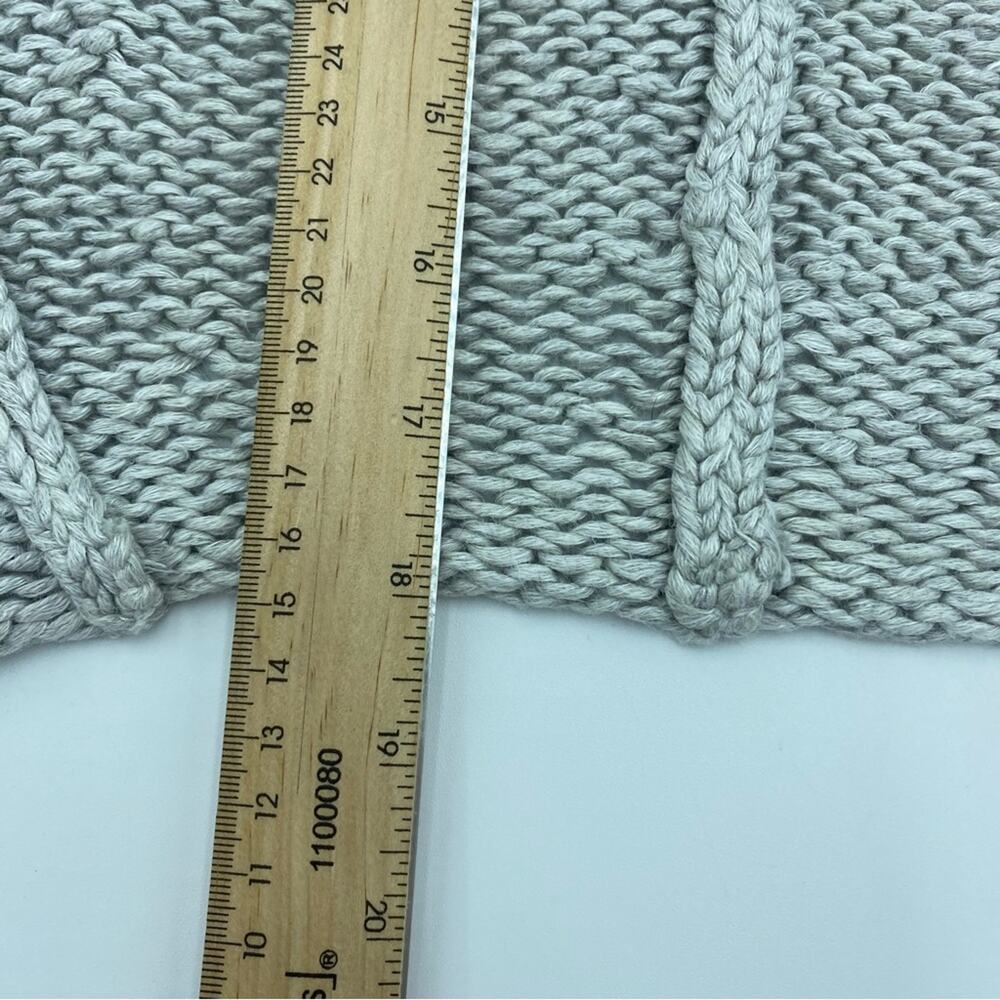 Theory women’s cardigan chunky knit gray open front linen blend sweater small - Picture 5 of 8